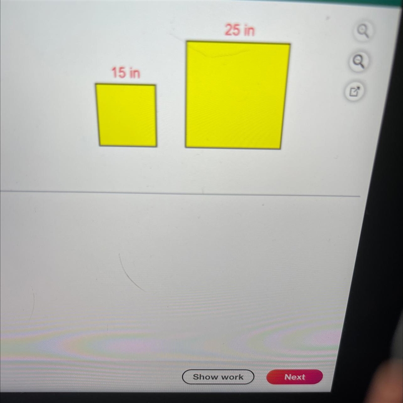 The pair of figures to the right are similar. what is the ratio of the perimeters-example-1