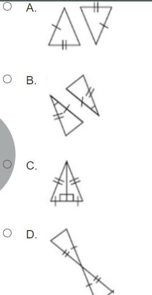 Which pair of triangles can be proved congruent by SSS?-example-1