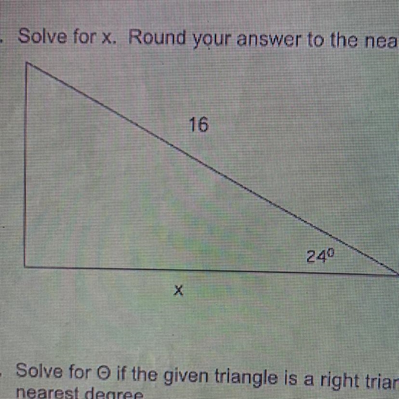 Solve for x. Round your answer to the nearest tenth.-example-1