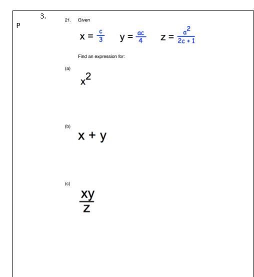 Find the Expression OF this equation. c/3 / ac/4 QUESTION C-example-1