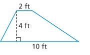 Find the area of the trapezoid.A trapezoid with the top base labeled two feet and-example-1