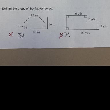 The areas of the figure below-example-1