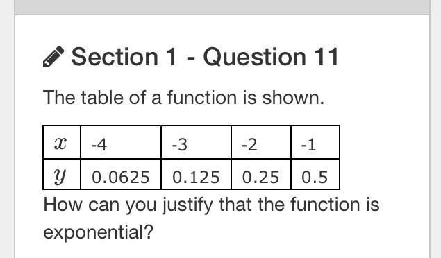 How can you justify that the function is exponential?-example-1