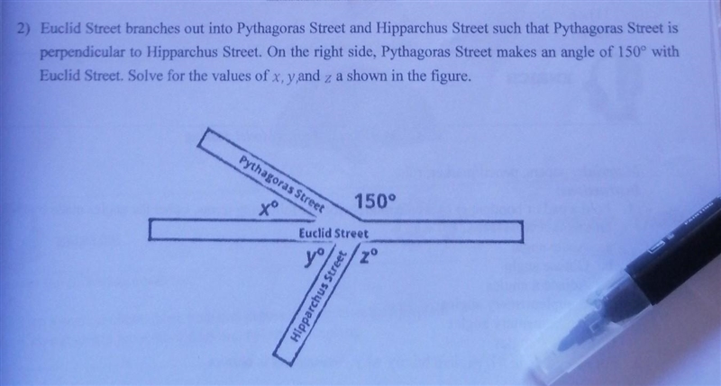 Euclid Street branches out into Pythagoras Street and Hipparchus Street such that-example-1