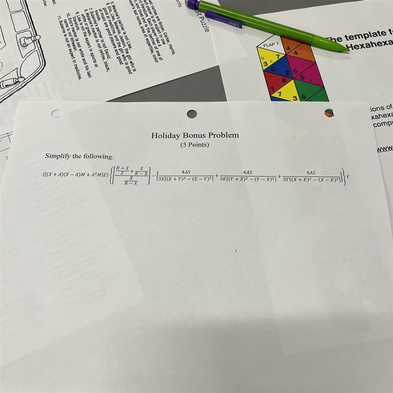 Of he ne. st Simplify the following: Holiday Bonus Problem (5 Points) X {²+ + + ²x-example-1