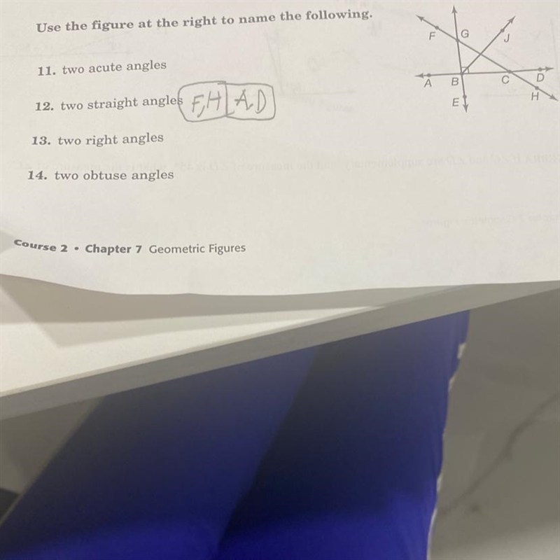 Use the figure at the right to name the following. Course 2 chapter 7 Goog luck! Am-example-1