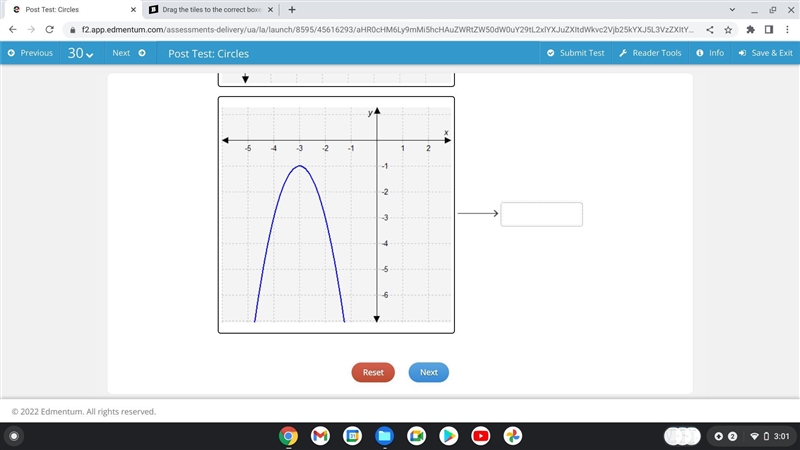 Drag the tiles to the correct boxes to complete the pairs. Match each quadratic function-example-4