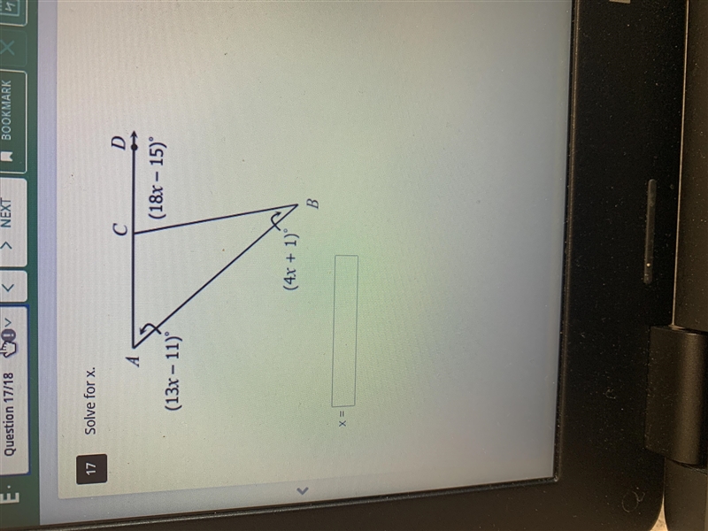 Solve for x Show work please-example-1