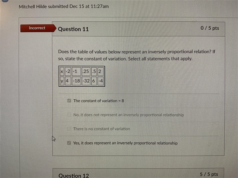 Does the table of values represents and inversely proportional relation? If so, state-example-1