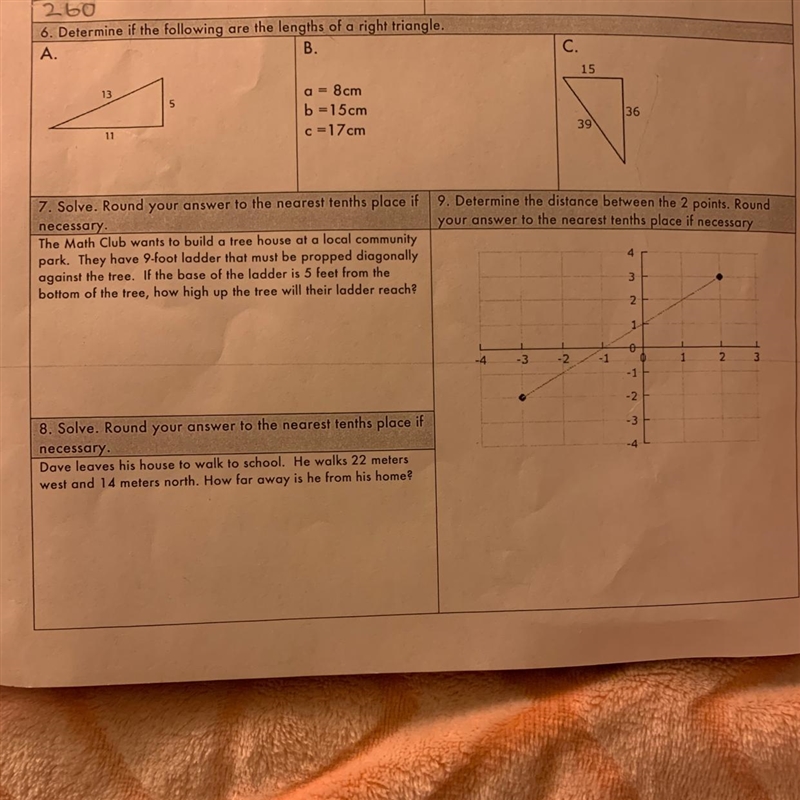 Can anyone help with A ? it’s the pythagorean theorem-example-1