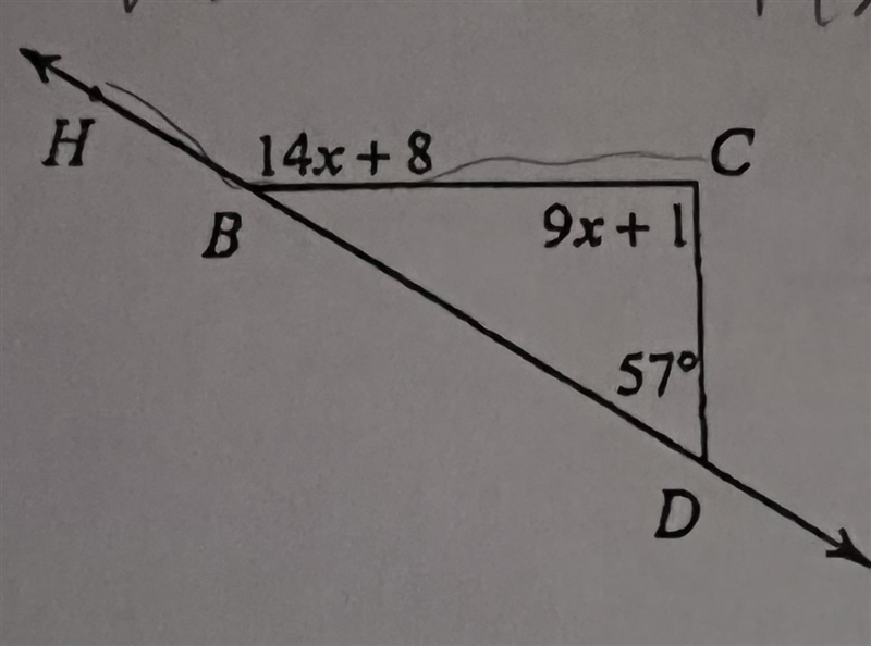 Find m how would i solve these? do i use the exterior angle theorem? pls help-example-1