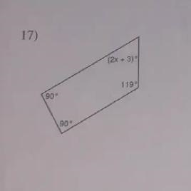 Find the value of x 90 (2x+3) 90 119-example-1