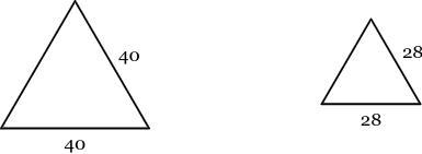 The triangle on the right is a scaled copy of the triangle on the left. Identify the-example-1