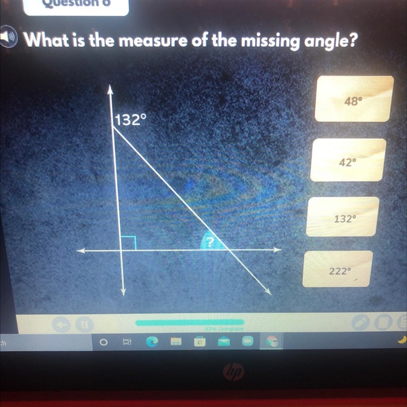 What is the measure of this angle?-example-1