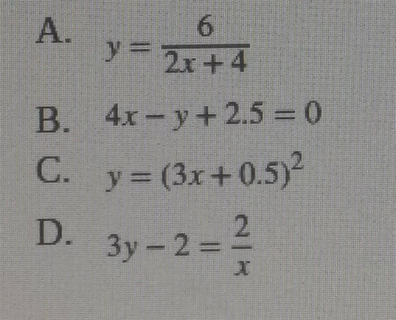 Which function is linear?​-example-1