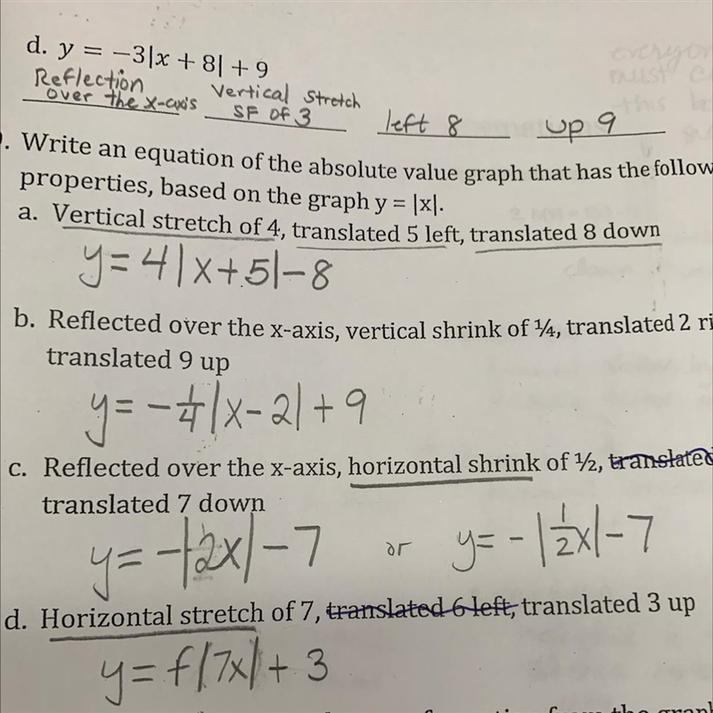 So, here are my instructions for these problems: Write an equation of the absolute-example-1