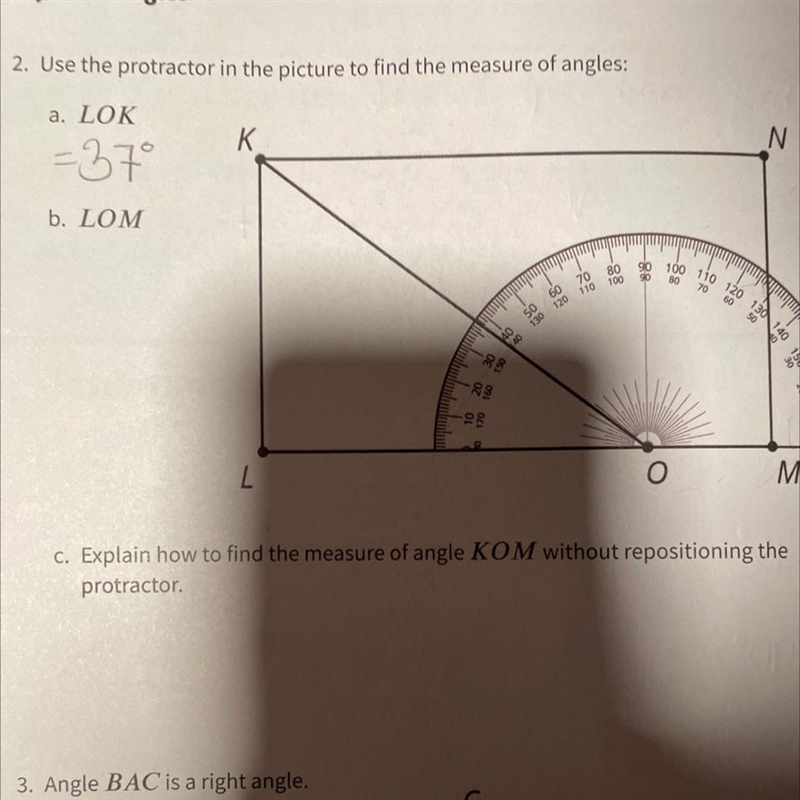 Use the protractor in the picture to find the measure of angles. THANK YOU!!!-example-1