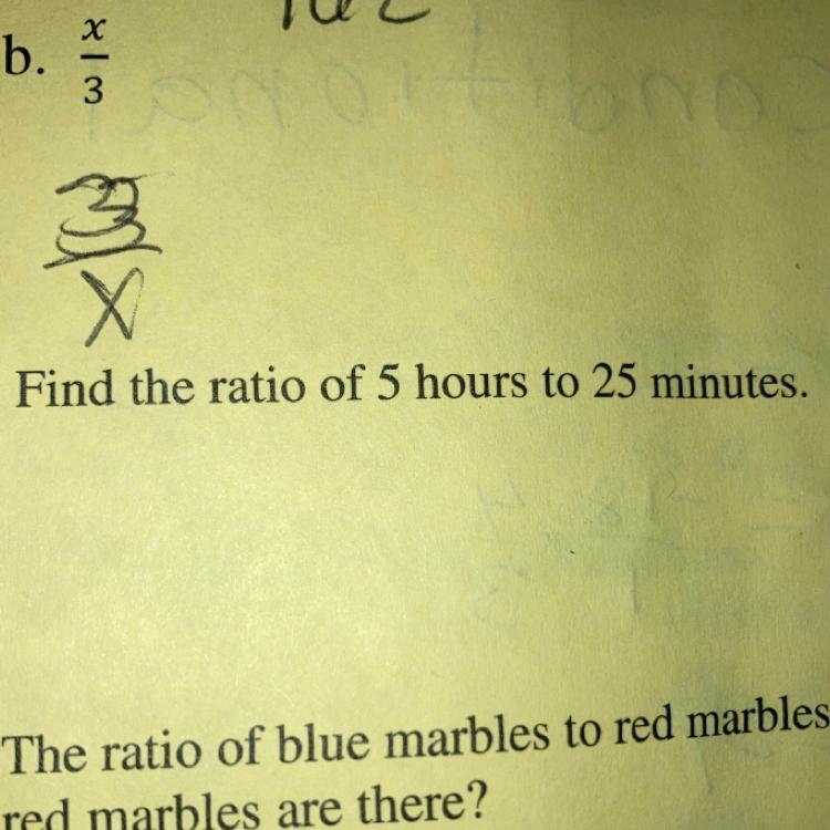 Find the ratio of 5 hours to 25 minutes.-example-1