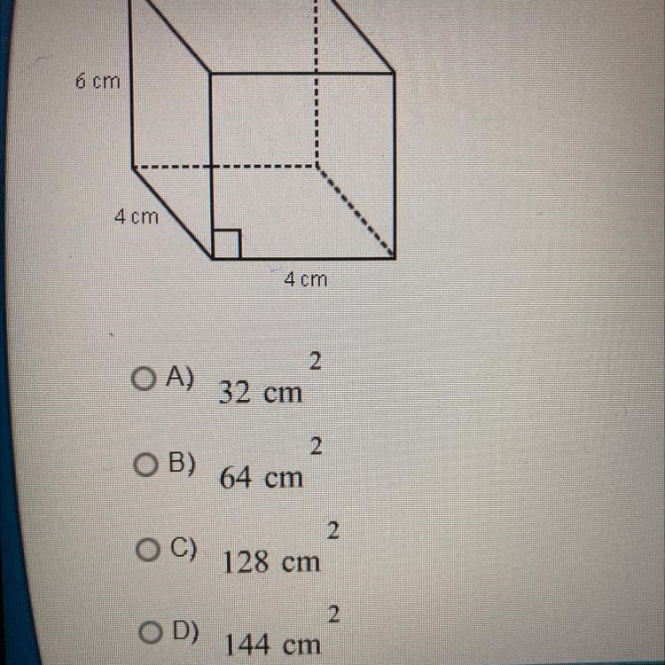 What is the surface area of right rectangular prism with dimensions of 4 centimeters-example-1