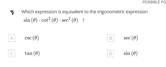 Which expression is equivalent to the trigonometric expression-example-1