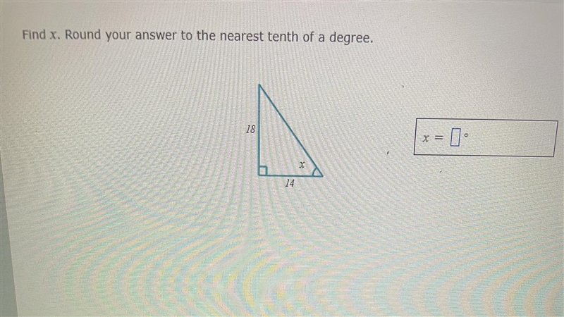 Find x. Round your answer to the nearest tenth of a degree. (Please help)-example-1