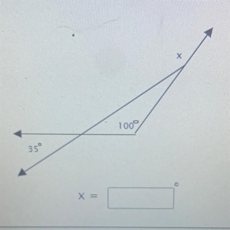 Find x 35° 100° X algebra 1-example-1