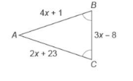 What is the measure of the base in the triangle below? A. 11 B. 45 C. 25 D. 30-example-1