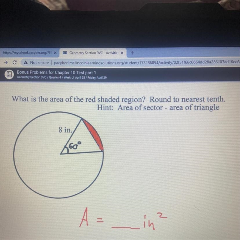 Please help URGENT!! What is the area of the red shaded region?-example-1