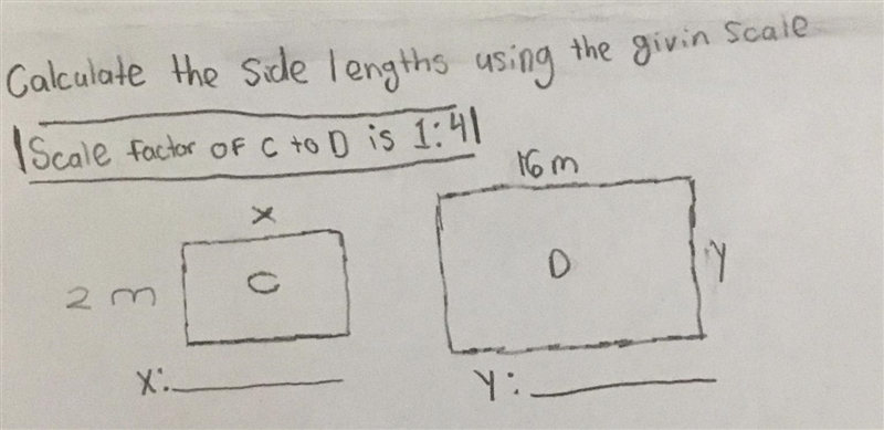 Calculate the side lengths of the given scale.-example-1