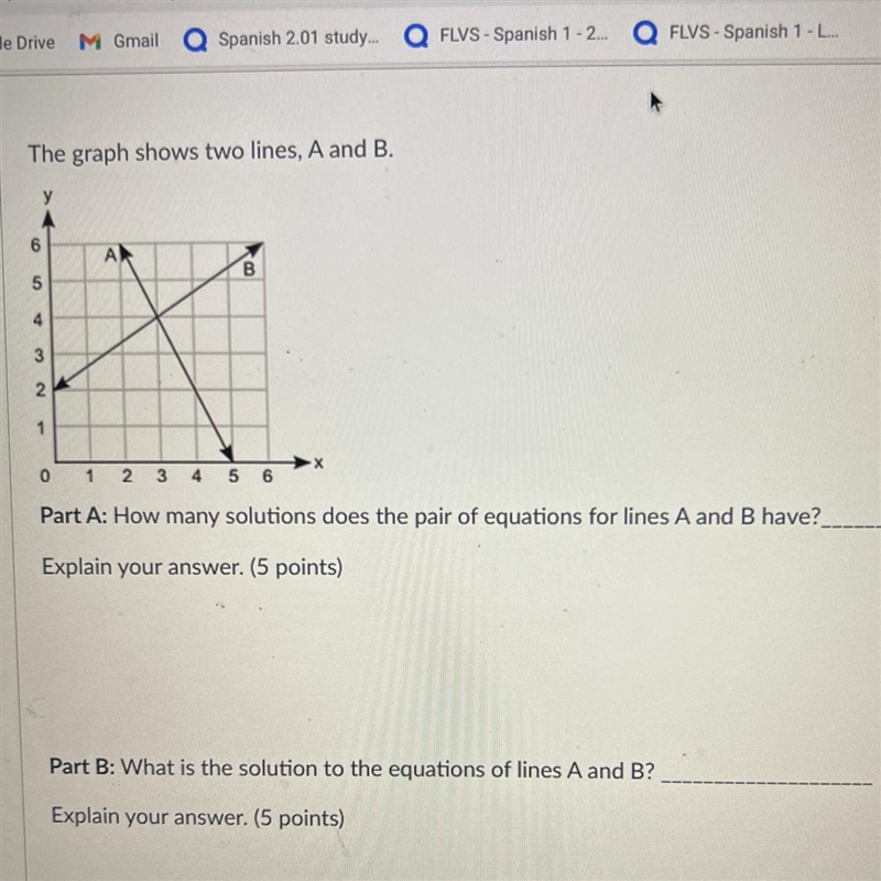 Please help fast!!! Part A How many solutions does the pair of equations for lines-example-1