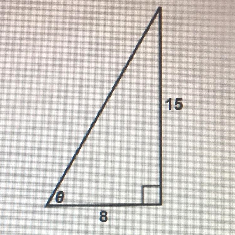 Find sin 0 a. 8/15 b. 15/8 c. 15/17 D 8/17-example-1