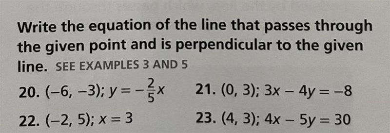 Write the equation of the line that passes through the given point and is perpendicular-example-1