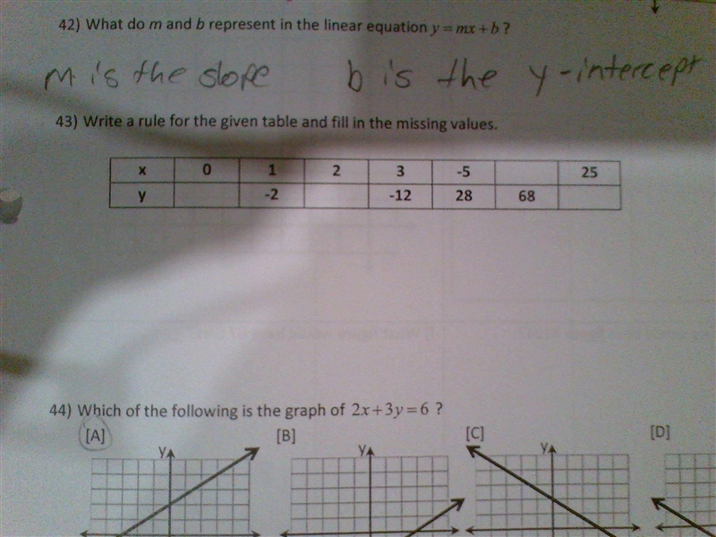 9th grade alg 1 number 43 and work please!-example-1