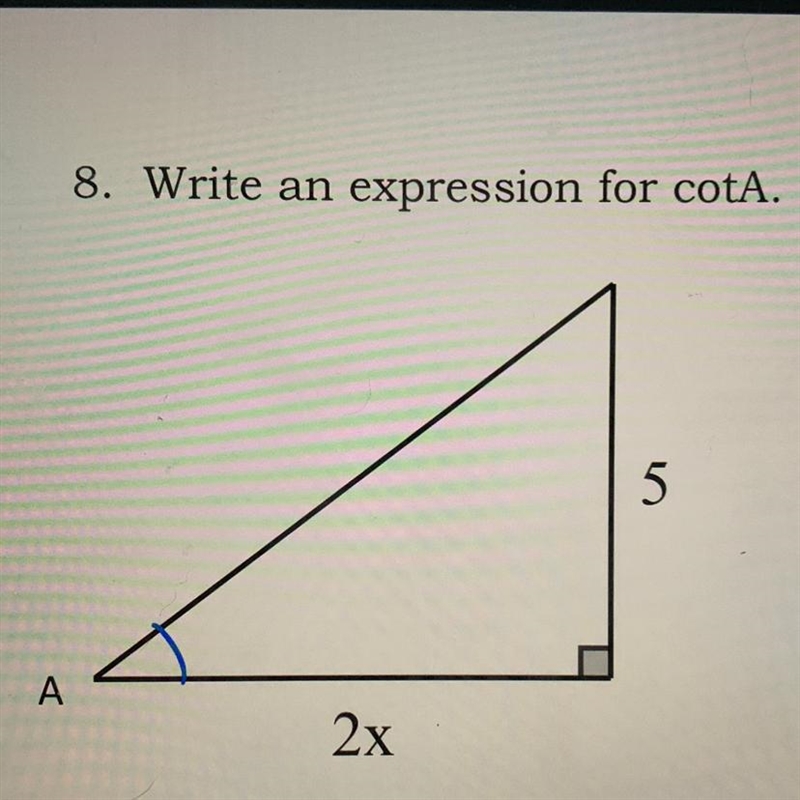 Write an expression for cotA-example-1