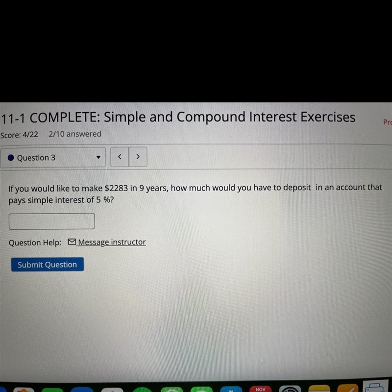 If you would like to make $2283 in 9 years, how much would you have to deposit in-example-1