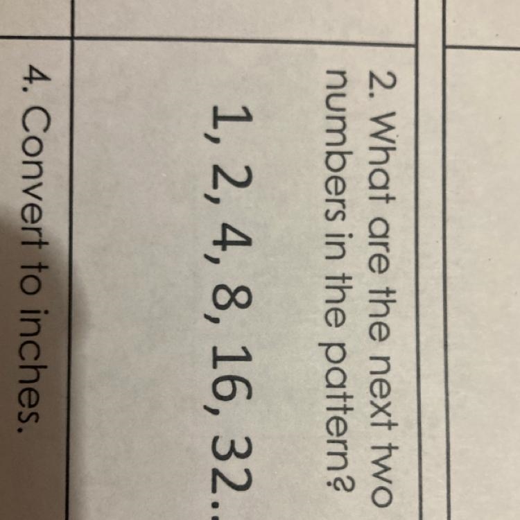 What are the next two numbers in the pattern-example-1