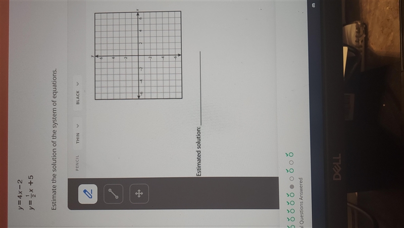 Need help on knowing where to graph!! y = 4x - 2 y = 1/2x +5-example-1