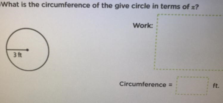 What is the circumference of the given circle in terms of pi.-example-1