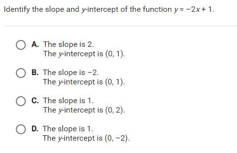 Idenify the slope and y-intercept-example-1