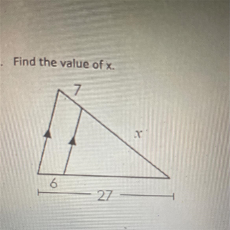 Find the value of x, with work shown if possible-example-1