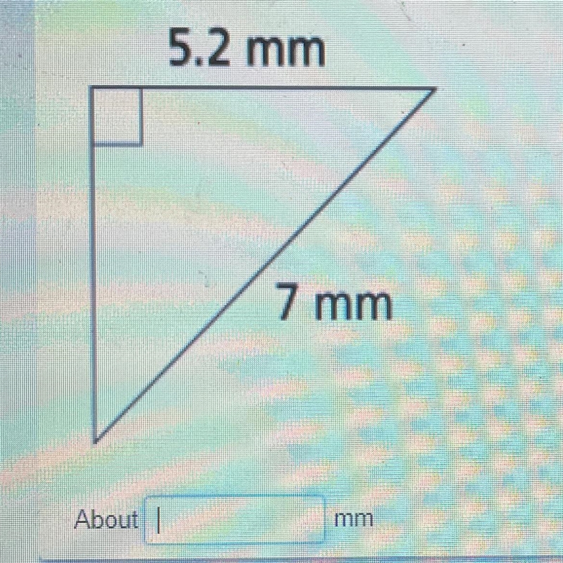 Find the missing side length to the nearest tenth of a millimeter. Enter your answer-example-1