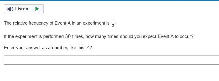 The relative frequency of Event A in an experiment is 1/3. If the experiment is performed-example-1