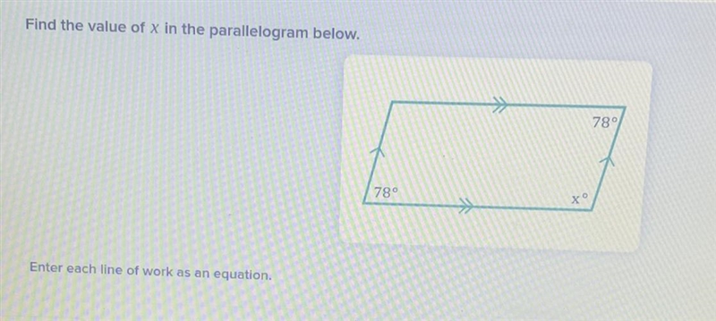 Find the value of x in the parallelogram below-example-1