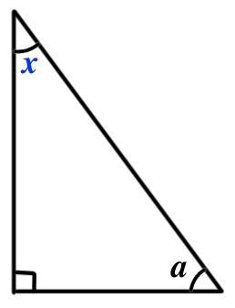 Given that angle a = 45°, work out x. The diagram is not drawn accurately.-example-1