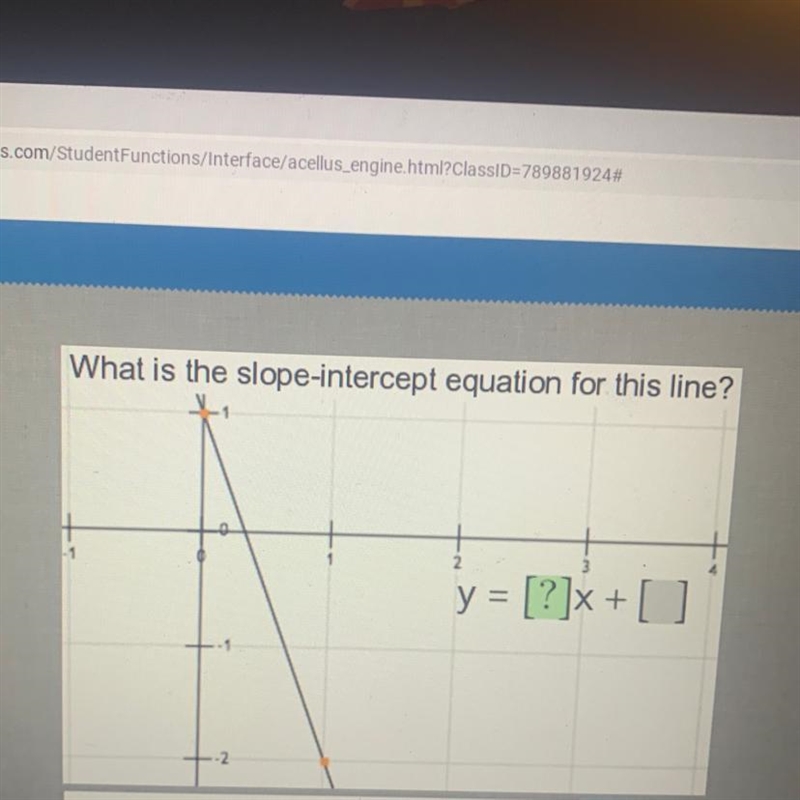 What is the slope-intercept equation for this line?-example-1