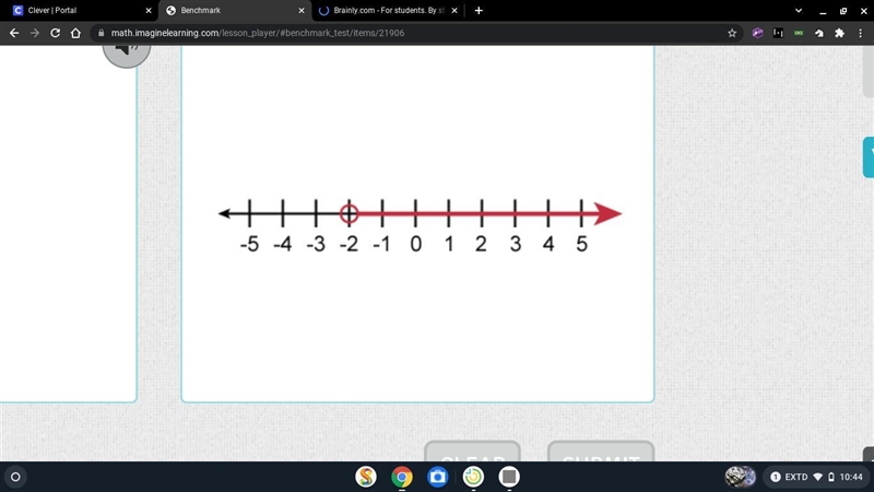 Which inequality is represented by the number line?-example-1