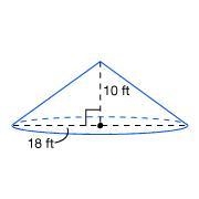 Find the volume of the cone. Use 3.14 for π. Round your answer to the nearest tenth-example-1