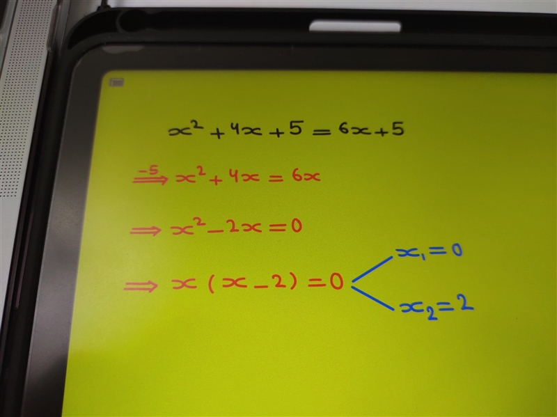 X^2+4x+5=-6x+5 solve for x by factoring-example-1