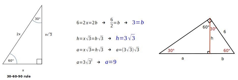 Given: AABC, mZACB=90°, CD I AB ,mZACD=60°, BC = 6 cm Find: CD, Area of AABC-example-1