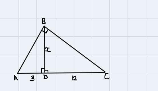 Given the right triangle ABC with altitude BD drawn to hypotenuse AC. If AD=3 and-example-1